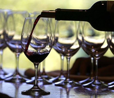 Pouring Wine in Glasses